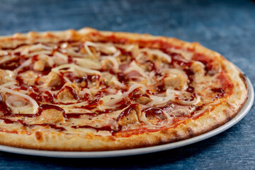 italian pizza on the dark background
