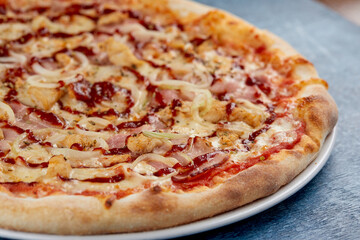 italian pizza on the dark background