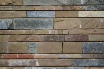 wall made of stones of different shades, background and texture