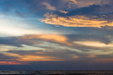 Naklejka na ściany i meble Sunset on the Indian ocean Sri Lanka Hikkaduwa