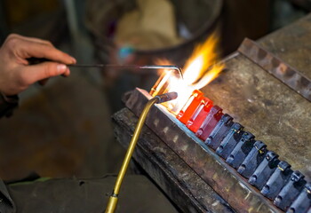 Brazing copper parts with gas burner