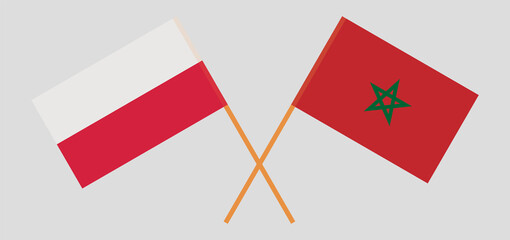 Crossed flags of Poland and Morocco