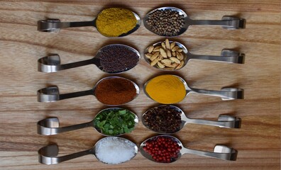 Epices curcuma curry piment paprika cumin