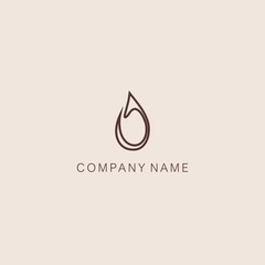 Simple, minimalistic, stylized flower bud or blob symbol or logo, consisting of one element. Made with a thin line.