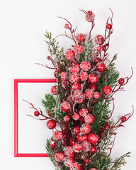 christmas decorations and photo frame