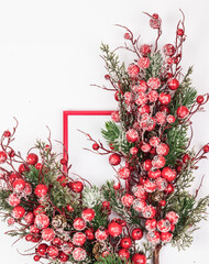 christmas decorations and photo frame