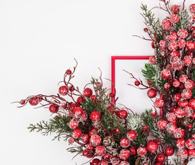 christmas decorations and photo frame