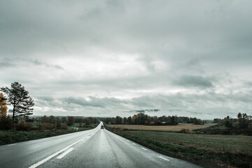 Road in autumn landscape