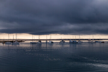 Obraz premium several leasure boats anchored