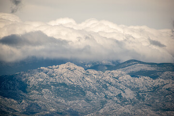 View of mountain Velebit from Nin, Croatia