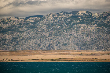 View of mountain Velebit from Nin, Croatia