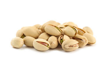 Pistachios isolated on white background