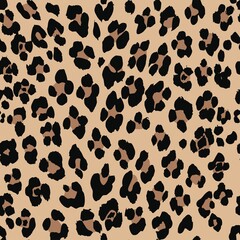 Vector seamless pattern. Leopard skin texture