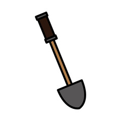 shovel tool line and fill style icon vector illustration design