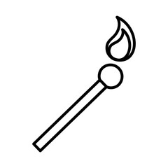 matchstick fire tool line style icon vector illustration design