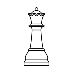 White chess Queen piece on white background