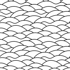 Vector seamless wavy pattern. Freehand abstract illustration for fabric, wrapping, wallpaper, textile.