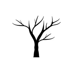 Fototapeta premium autumn season dry tree silhouette style vector illustration design