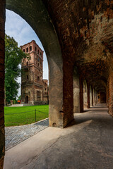 Ruins of the palace in the town of Tworków, Poland.