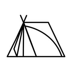 camping tent tool style line icon vector illustration design