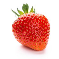 Fresh strawberries closeup on a white background. Isolated - Image
