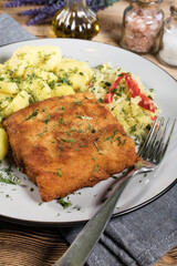 Breaded cod fillet.