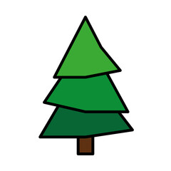 pine tree plant line and fill style icon vector illustration design