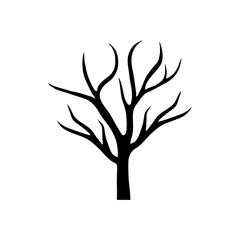 dry tree with branches season silhouette style icon vector illustration design