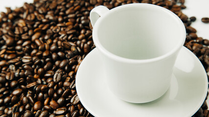 purely Colombian coffee beans in baso and grain