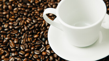 purely Colombian coffee beans in baso and grain