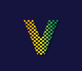 V Megapixels Creative Logo Design Concept