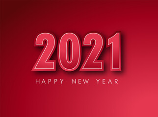 2021 HAPPY NEW YEAR script text hand lettering. Design template Celebration. Festive poster or banner design. Modern lettering composition