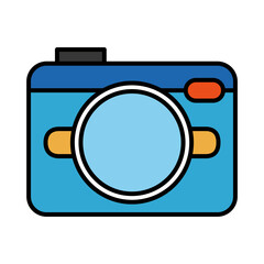 photographic camera device line and fill style icon vector illustration design