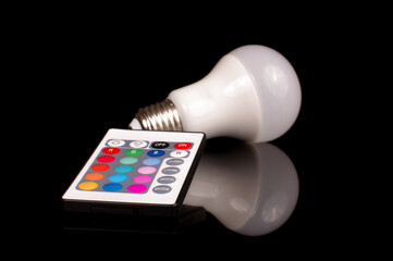 LED with remote control isolated on black
