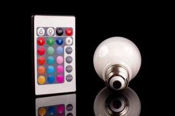 LED with remote control isolated on black
