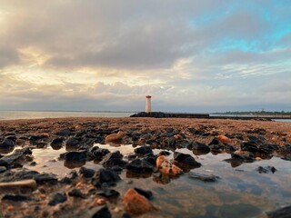 lighthouse at sunset