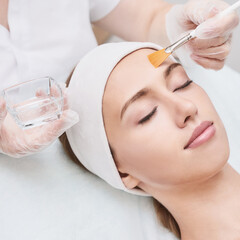 Cosmetology beauty procedure. Young woman skin care. Beautiful female person. Rejuvenation...