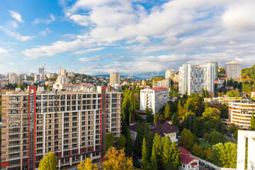 Beautiful modern cityscape at summer time, Sochi, Russia.