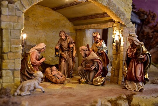 Weihnachtskrippe orientalisch, Geburt Jesu, heilige Nacht, Weihnachten, heilige drei K&ouml;nige, Krippenstall,
Krippenszene