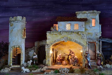 Weihnachtskrippe orientalisch, Geburt Jesu, heilige Nacht, Weihnachten, heilige drei Könige,...