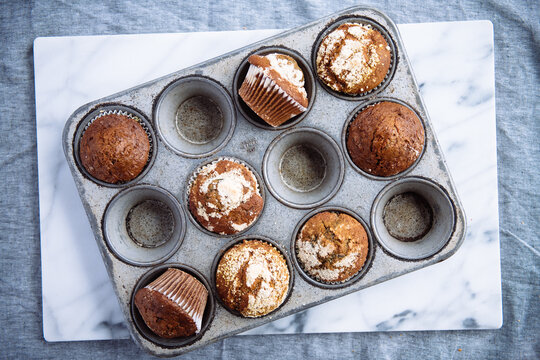 Tray of multigrain muffins