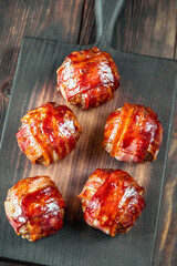 Bacon wrappped meatballs