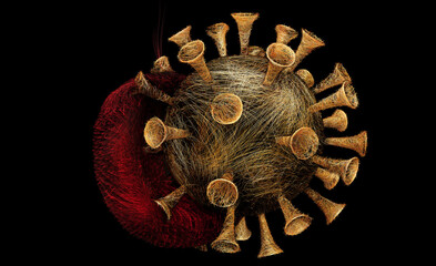 Virus or Coronavirus attacks the body - concept work - 3D illustration