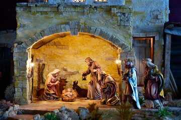 Weihnachtskrippe orientalisch, Geburt Jesu, heilige Nacht, Weihnachten, heilige drei Könige,...