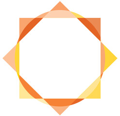 Sun frame with the colorful geometric shapes