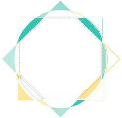 Abstract frame with the colorful geometric shapes and line