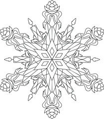 illustration mandala of a christmas snowflake