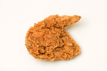 Close up of Chicken Fried Isolated White Background.