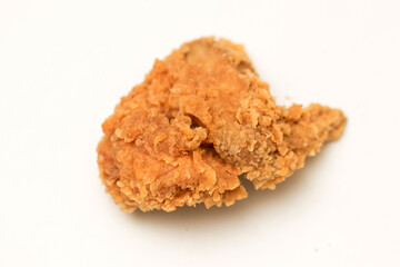 Close up of Chicken Fried Isolated White Background.