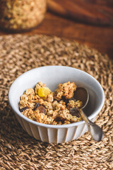 Bowl with Granola and Dried Fruits